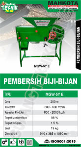 Mesin Pembersih Biji Bijian MAHKOTA MGW-5YE Electrik Manual / Mesin Grains Minnower Listrik Biji Biji Jagung Lada Padi MGW 5YE MAHKOTA