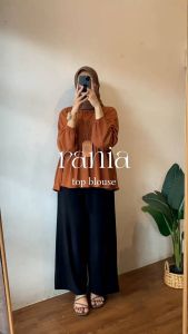 Rania Top Blouse Rayon Crincle Atasan Wanita Rempel Ami Blouse Krinkel Rayon Premium