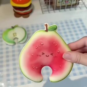 Cute Fruit Cleaning Sponge No Scratch Abrasive Dishwashing Sponge Pad Strong Decontamination Kitchen Scrubber for Deep Cleaning