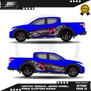 STRD 002 - DECAL STIKER MOBIL HILUX STRADA TRITON KIJANG PAJERO FORTUNER FREE CUSTOM NAMA