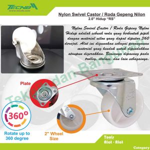 Roda Gepeng Etalase Trolley Troli Nilon Hidup 2inch MR0027