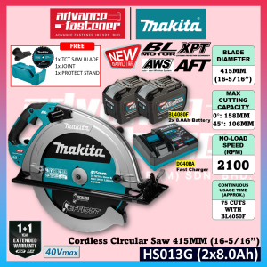 🔥 NEW ARRIVAL 🔥 Makita HS013 / HS013GZ 40Vmax Cordless Circular Saw 415MM (16-5/16")