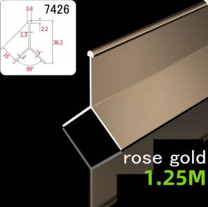 1.25meters * 2PCS Ceramic Tile Trim Corner Strip Closing Aluminum Alloy Decorative Line Edge Banding Protection Stair Counter Bread