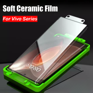 ชนิดเคลือบเพื่อความอ่อนโยนฟิล์มสำหรับ Vivo X100โปร X90 X80ฟิล์มสำหรับ Vivo X70 X60โปร Y100 Y78 + V27 V29ป้องกันเต็มรูปแบบปกป้องหน้าจอโค้งกาวเต็มรูปแบบฟิล์มป้องกัน X100 X90โปร