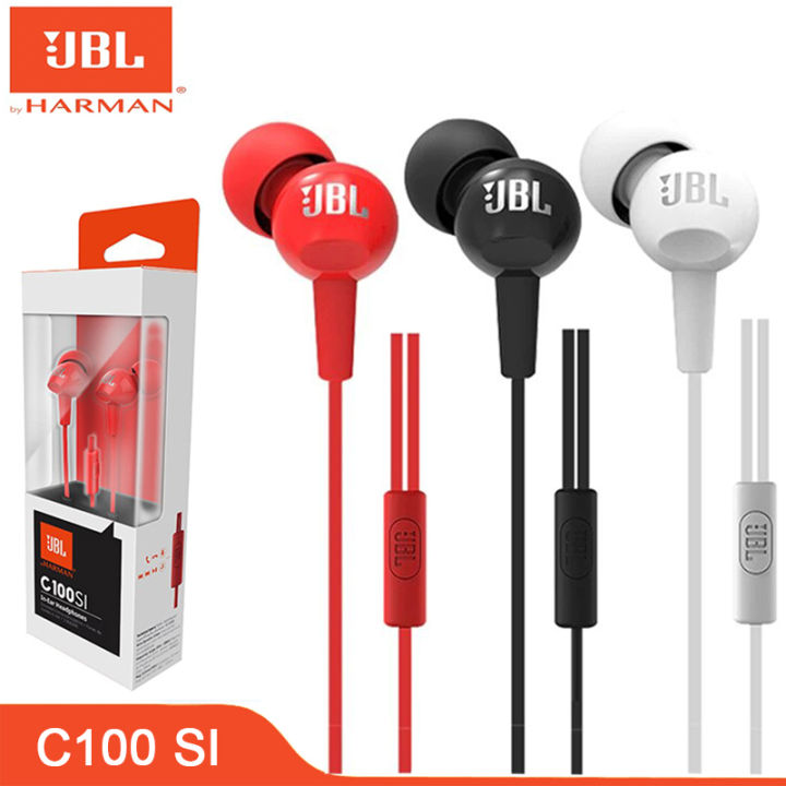 Original JBL C100SI 3.5mm Wired Bass Stereo HD Earphones For Android ...