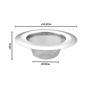 Saringan Afur Bak Cuci Piring Stainless Drain Sink Filter Keranjang Penutup Lubang Saluran Air Wastafel Penyaring Kotoran Sampah - FR Gallery