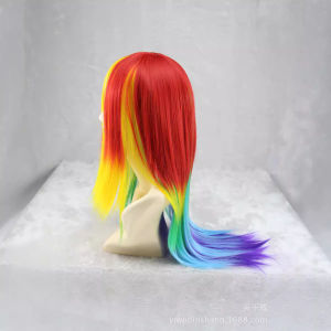 COS Tóc giả anime mẫu mới phong cách Harajuku màu ombre rẽ ngôi giữa tóc thẳng dài cosplay Màu Sắc wig