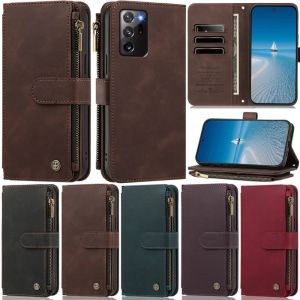 Flip Leather Zipper Wallet Case For Samsung Galaxy Note 20 Ultra Note 10+ S21 FE S10+ S9+ S8+ S20 FE S21 Ultra S20 Ultra S10 Lite Cards Phone Cover