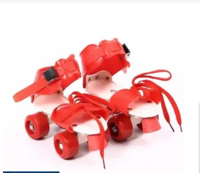 Kids Roller Skates Double Row 4 Wheel Skates Adjustable Simple Roller Skates with Stopping Wheel