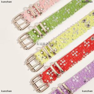 [COD] kunzhan Y2K Punk Star Sequins Belts Women Men PU Waist Strap Double Row Hollow Trendy Waistband Jeans Skirt Decoration