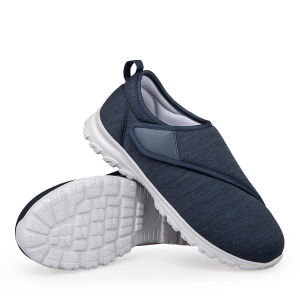 Lesvago Loose Men and women diabetes foot sports shoes gout foot swelling wide Toe foot deformed foot Hallux valgus Non Slip Hook Loop elderly walking shoes