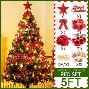 50CM Mini Christmas Tree Complete Set with Ornaments & LED Lights Christmas Home Decor