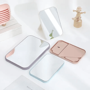 Cermin Lipat Persegi Kaca Mini Persegi Aesthetic Kecil Portable Standing Mirror Rias MakeUp Berdiri