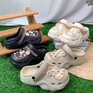 New Cloud Heel Clogs Gold White Bear Set Thick Sole 6Cm Summer Outdoor Sandals