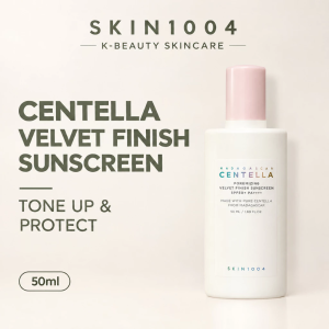 SKIN1004 Madagascar Centella Poremizing Velvet Finish Sunscreen 50ml SPF50+ PA++++ Pore Minimizing Sun Cream Matte Velvet Texture Control Excess Oil Soothe Skin No Sticky Residue