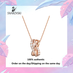💖 Swarovski 💖 Womens fashion Rose Gold Pendant 5633860 Twist diamond necklace Valentine gift Birthday gift