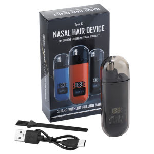 Electric Nose Hair Trimmer 6000rpm Waterproof Intelligent LED Digital Display With Double-edged Blade Trimmer For Nose Clipper