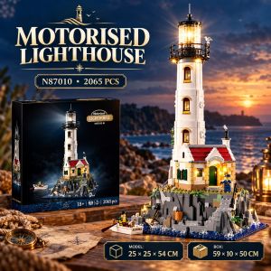 Motorised Lighthouse Building Blocks 2065PCS Rotating Light Coastal Display Model 54CM N87010