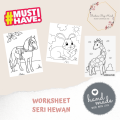 4 LEMBAR Worksheet Mewarnai Anak Kertas Gambar Sketsa Mewarnai Anak PAUD TK SD Kertas A4 Buah. 