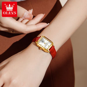 OLEVS Gold Watch for Women Original 2022 Waterproof Luxury Leather/Stainless Steel Automatic Watch Quartz Luminous Display