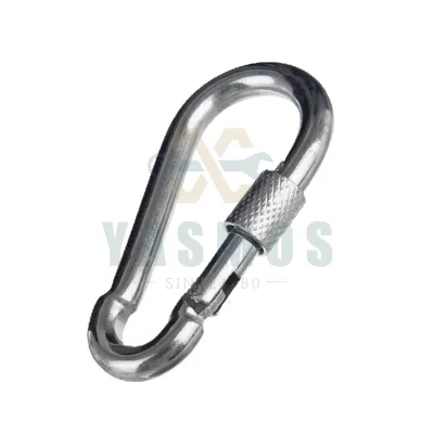 304 Stainless Steel Locking Carabiner Clips & Galvanized Spring Snap Hook Carabiner Heavy Duty