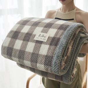 Sacesr Cozy Japanese-style Winter Throw Blanket Warm Coral Fleece Sofa Throw Soft Washable Nap Blanket Bed H5K8Q