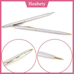 Heabety 1PC kim loại bút bi văn phòng phẩm que thép không gỉ xoay bút bi