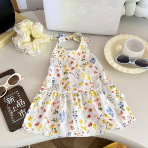 AILEBE Kids Top For Girls Sleeveless Halter Neck Tie-Back Summer Top Lightweight Breathable Quick Dry 100% Fabric Cute Fashionable Open Back OOTD Beach Pool Party Casual Girls Trendy Top