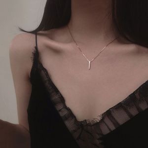 Trendy Charm Chic Simple Long Strip Necklaces Pendants Clavicle Chain Fashion Accessories Jewelry