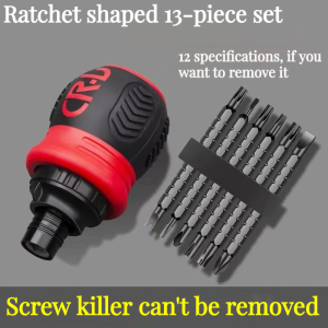 SG Stock｜German Ratchet Telescopic Screwdriver 13 Piece Set Mini Double Headed Cross one-line