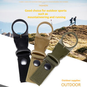 Outdoor tactical nylon ribbon water bottle buckle multifunctional hiking buckle portable water bottle quick hanging mineral water clip buckle