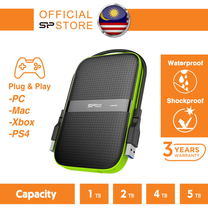 Silicon Power 1TB / 2TB / 4TB / 5TB Rugged Portable External Hard