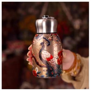 3D Embossed Little Chubby Stainless Steel Insulated Travel Mug - Vacuum Coffee Cup & Gift Bottle