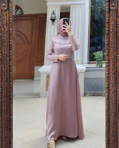 Tiara dress kondangan simple muslimah gamis pesta terbaru