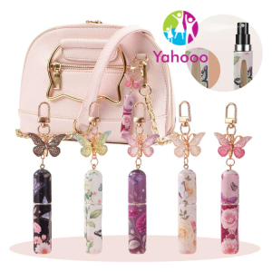 YAHOO Butterfly flower 5ml 1pc Perfume Sub-bottling Cute Keychain Pendant Portable Travel Mini Spray