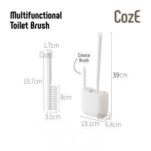 CozE Plastic Material Wall Hung Toilet Brush Set With Crevice Brush Soft Thick Brush Head