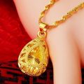 [Local Stock] Gold Necklace Pawnable Pure 18 K Saudi Original Necklace for Women Teardrop Openwork Pendant Necklace Fashion Jewelry Birthday Wedding Engagement Gift Buy 1 Take 1 Earrings Fashion Jewelrdangling. 