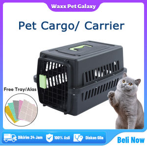Pet Cargo Hitam Kandang Anjing Kandang Kucing Kelinci/Anabul - Tas Travel Hewan - Pet Carrier Kandang Dengan Pintu Besi Gratis Alas