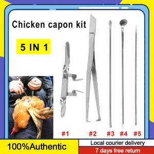 5Pcs Chicken Caponizing Tools Set Stainless Steel Castration Tools for Rooster Cock Chicken Poultry