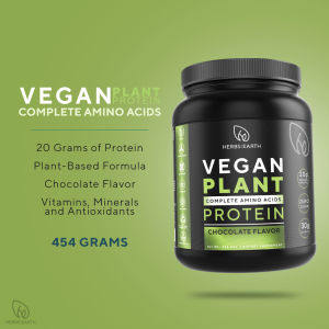 Herbs Of The Earth USA Vegan Plant Based Protein Powder 20g Protein with Calcium and Iron Daily Nutritional Support 454 Grams