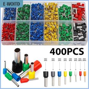 【E-WOITD】 400pcs Tubular Terminal Cord End Wire Connector Electrical Insulated Terminator