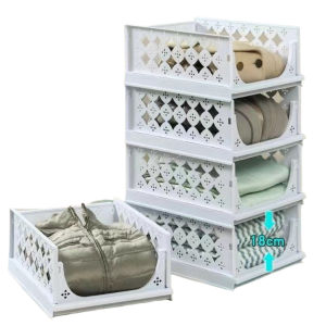 Rak Laci Lipat Plastik / Pakaian Susun Dalam Lemari Storage Box / Rak Laci Storage Penyimpanan Rak / Baju Rak Laci Storage Kamar Mandi
