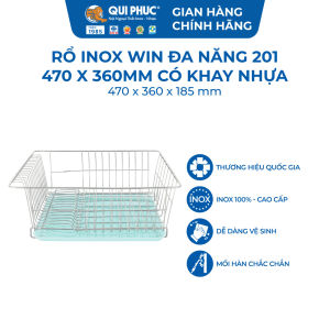Khay Đựng Chén Đĩa Inox Win Đa Năng Qui Phúc Chính Hãng Kệ Nhà Bếp Chống Gỉ Khay Hứng Nước Tiện Lợi