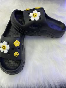 Dép 2 quai ngang  Dép lê nữ  hack chiều cao  siêu nhẹ đẹp gắn hình  Hoa siêu xinh loại 1 mã kQ69