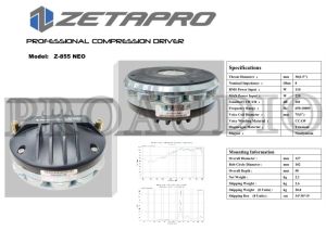 Driver Tweeter 3 Inch Zetapro Z 855 Noe / Z-855Neo / Z855 Neo / Z855N Original Max 220W