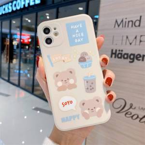 Candyy.case - เคสSamsungมือถือ ซิลิโคน TPU พิมพ์ลายการ์ตูนหมีน่ารัก สําหรับ Samsung A7 2018 A10 A10S A20S A30 A50S J6PLUS J4PLUS #925