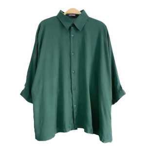 Muazara - Kemeja Kerja Wanita Rayon - Kemeja Wanita Hitam Polos LD 130