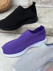[Free Shipping] Summer New Plus-Size Slip-On Sandals With A Closed-Toe Design Featuring A Mesh Upper And Thick Soles WomenS Wedge Sandals
