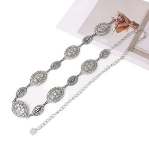 ARTMU Oval Bohemian Waist Chains Belly Chain Ethnic Style Tassel Body Chain Fashion Accessory Dress Belt Chains Belly Dance