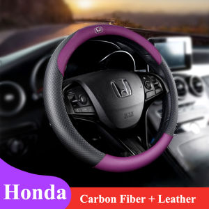 Honda Car  Leather steering wheel cover Penutup Stereng For City Civic Jazz BRV CRV HRV ACCORD （38cm）